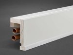 Massivholz weiß lackiert 85x81x2500 mm Rohrabdeckleiste Oberkante gerade